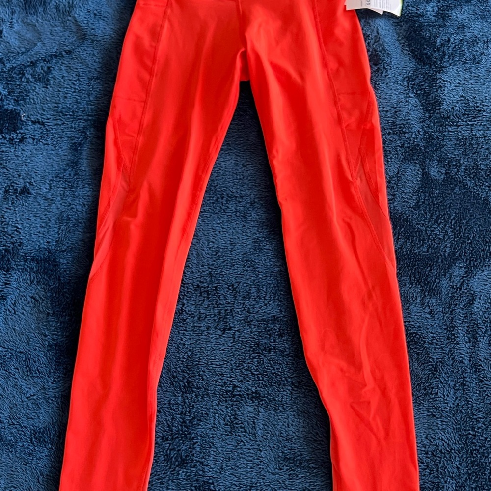 Bright Orange High Waisted Athletic Leggings
